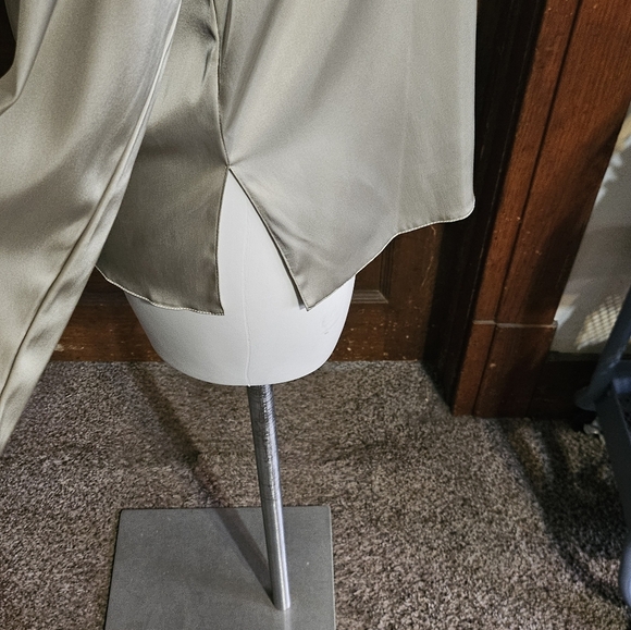 Zara Long Sleeve Satin Blouse Champagne Size XL - Picture 6 of 12